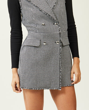 Combishort sans manches en tweed blanc - Pimkie