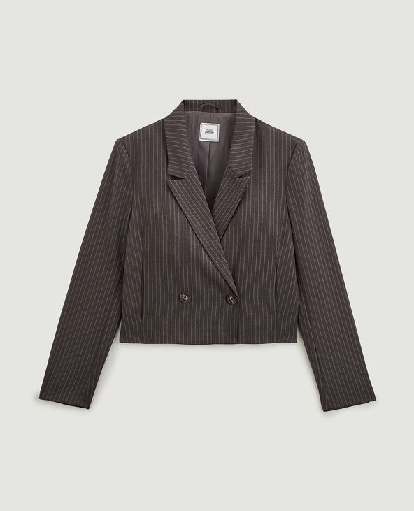 Veste blazer courte avec épaulettes taupe - Pimkie