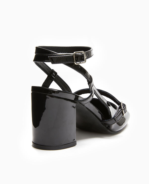 Babies vernies avec talon ouvert noir - Pimkie