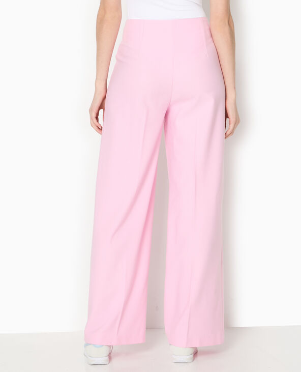 Pantalon large avec pinces rose - Pimkie