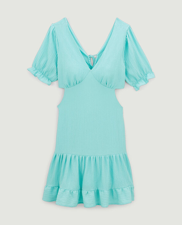 Robe courte dos-nu bleu turquoise - Pimkie