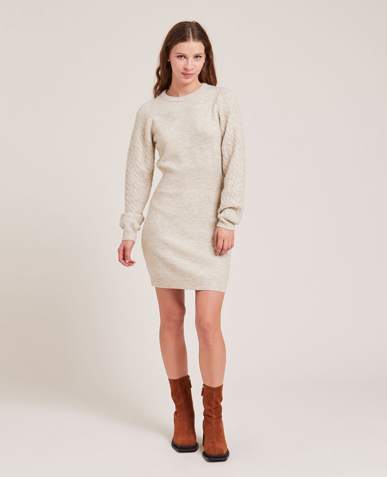 Robe en maille taille marquée taupe - Pimkie