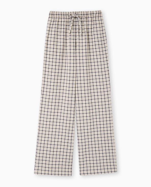 Pantalon droit à carreaux blanc - Pimkie