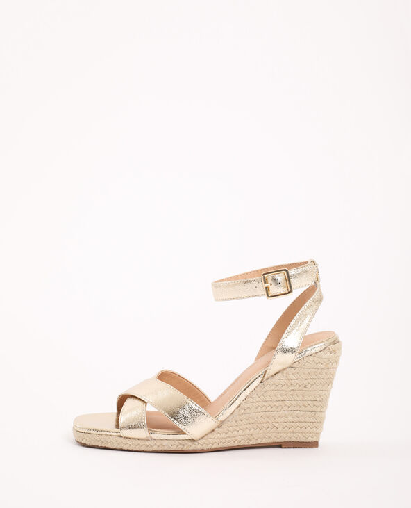 Chaussures dorées compensées top