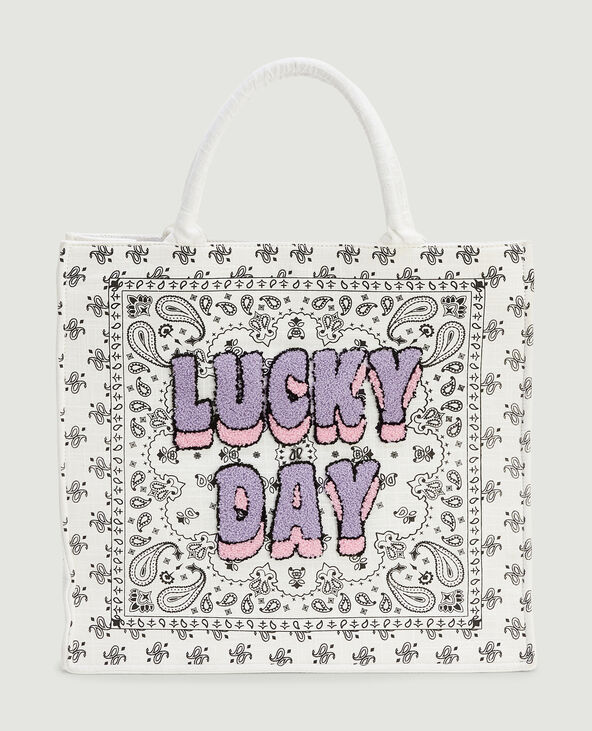 Sac cabas en toile blanc - Pimkie