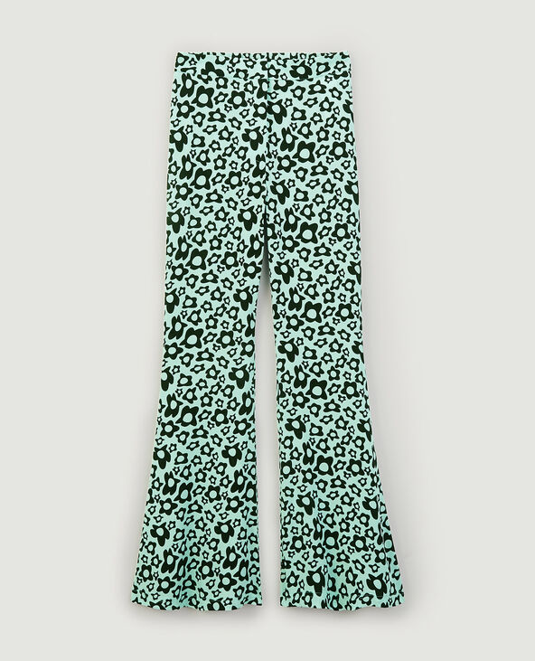 Pantalon flare taille haute SMALL bleu turquoise - Pimkie