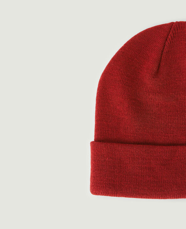 Bonnet avec revers bordeaux - Pimkie
