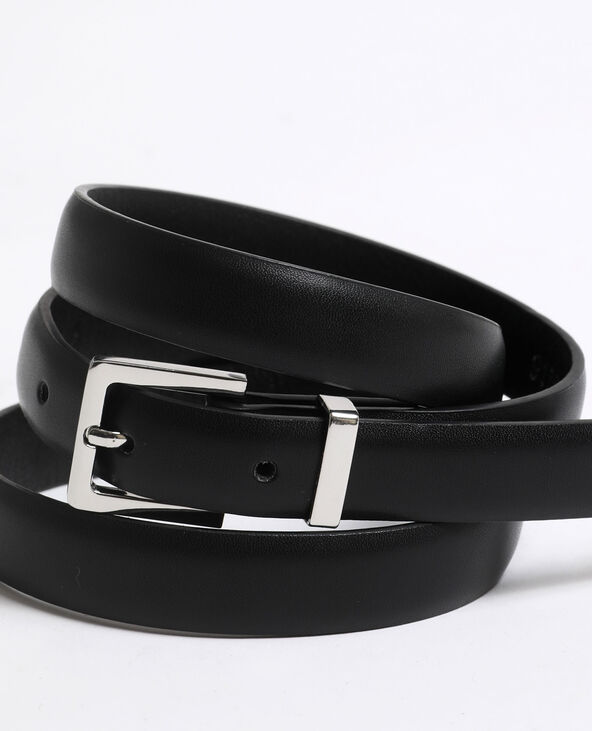 Ceinture fine en faux cuir noir - Pimkie