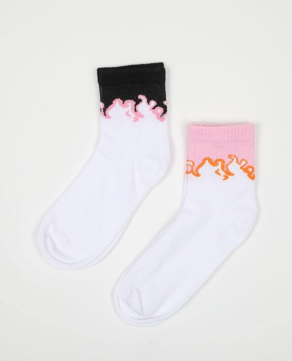 Lot de 2 paires de chaussettes flammes rouge - Pimkie