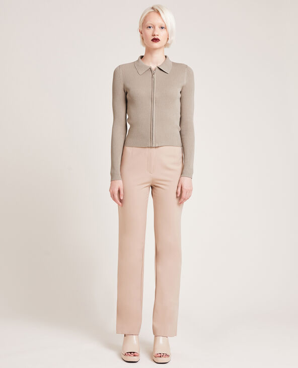 Gilet à col en pointes marron - Pimkie