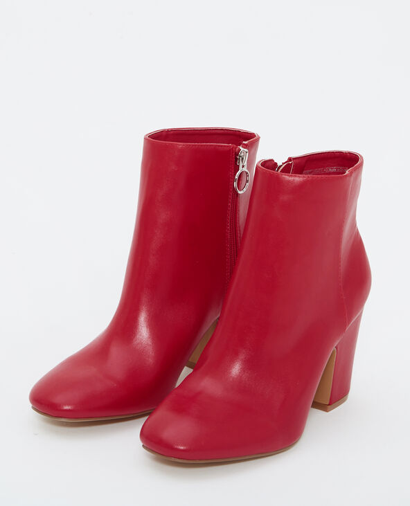Bottines à talons rouge - Pimkie