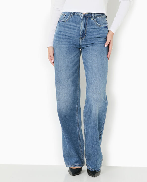Jean wide taille haute bleu - Pimkie