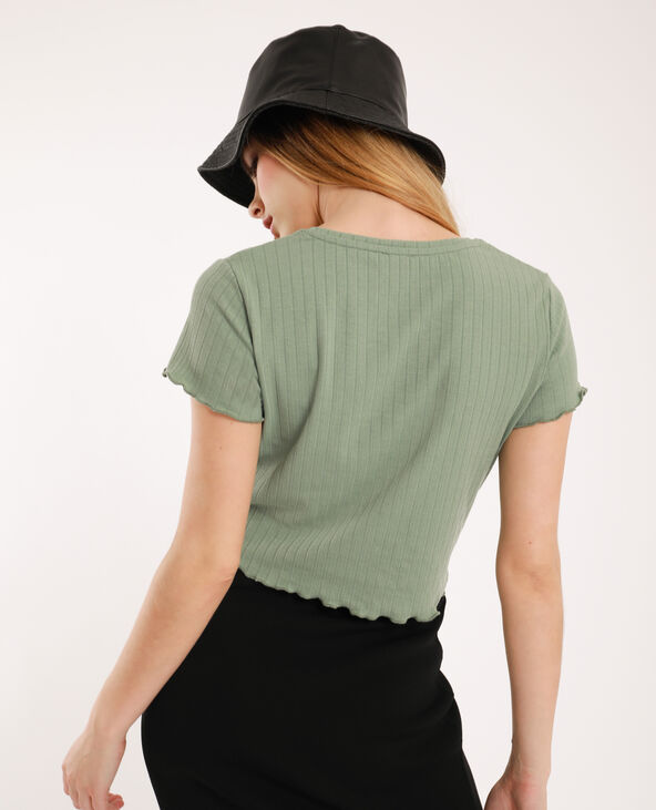 T-shirt cropped gris - Pimkie