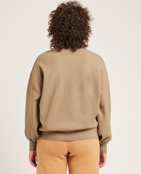 Pull large en maille marron - Pimkie