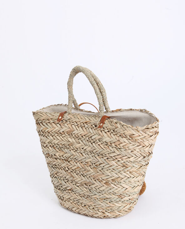 Panier à pompons camel - Pimkie