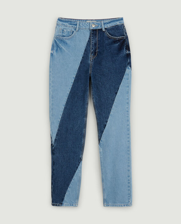Jean mom bicolore bleu - Pimkie