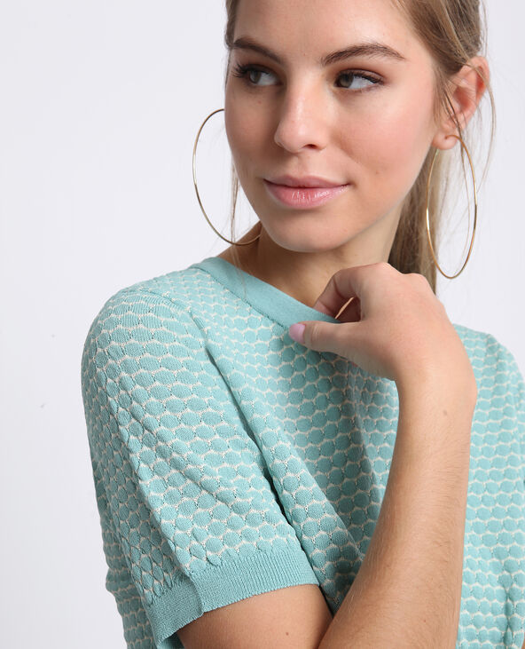 Top nid d'abeille vert de gris - Pimkie