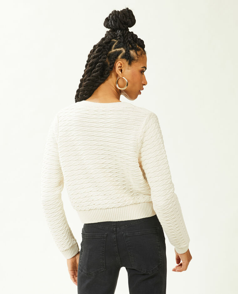 Gilet en maille reliéfée boutons marins blanc - Pimkie