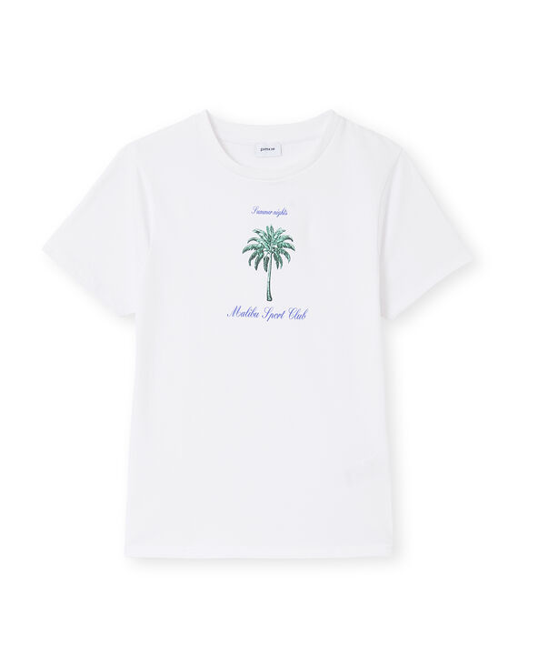 T-shirt ajusté avec print blanc - Pimkie
