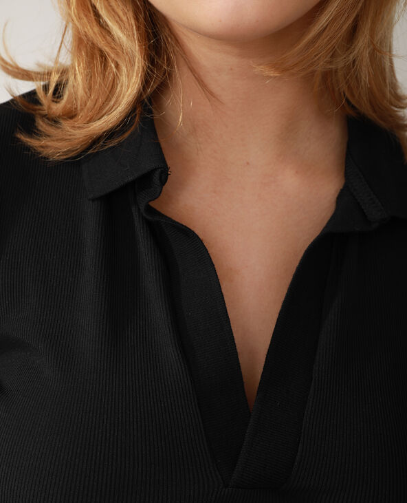 Robe polo côtelée noir - Pimkie