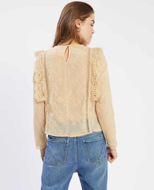 Blouse en dentelle beige - Pimkie