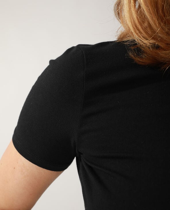 T-shirt cropped à nouer noir - Pimkie