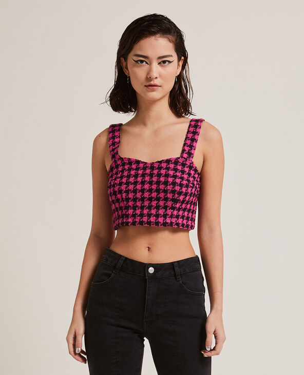 Brassière en tweed rose - Pimkie