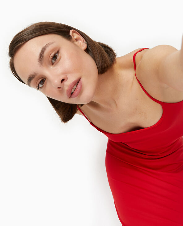 Robe longue avec fines bretelles rouge - Pimkie