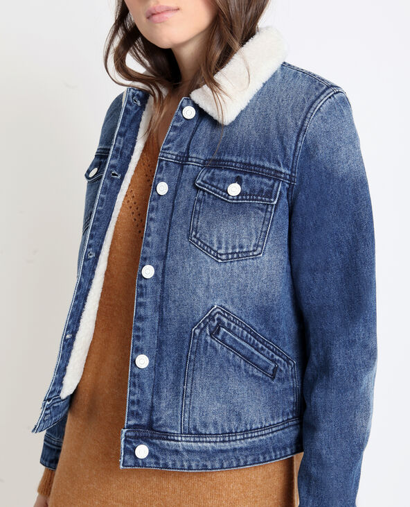 Veste en jean bleu fourrée 2025