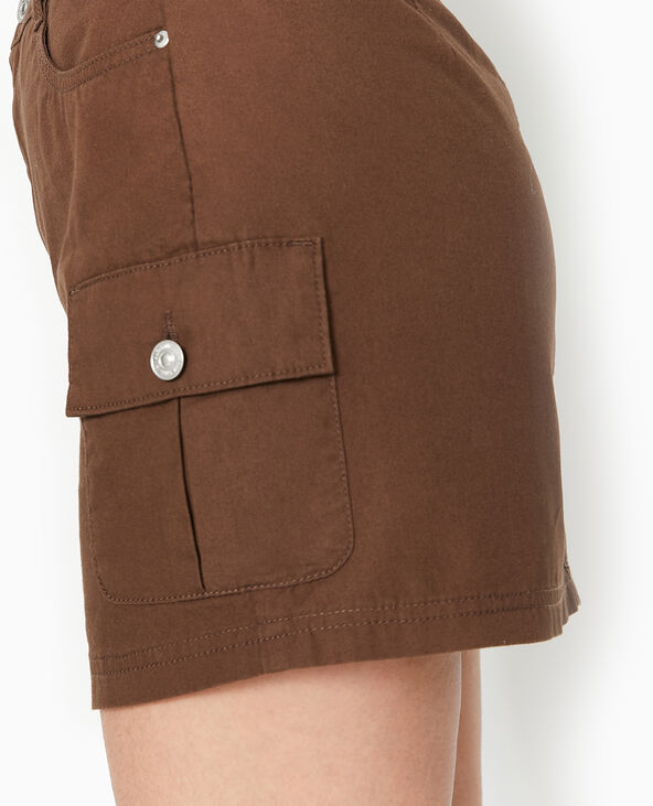 Jupe courte avec poches plaquées marron - Pimkie