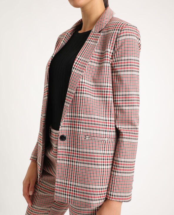 Blazer à carreaux beige - Pimkie