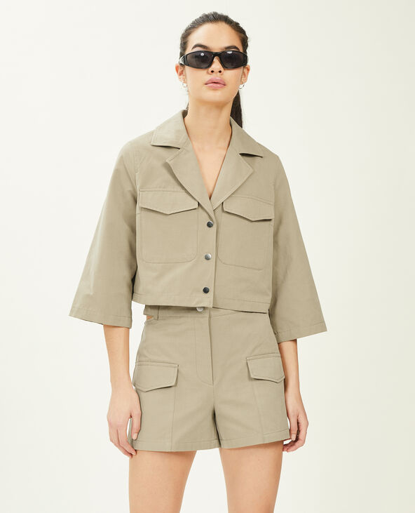 Veste courte avec pressions marron - Pimkie