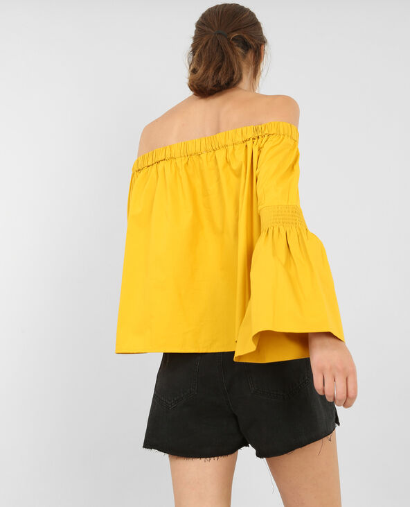 Blouse manches évasées jaune ocre - Pimkie