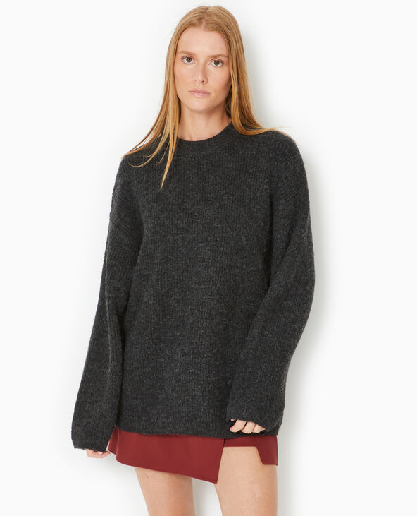 Pull oversize en maille gris foncé - Pimkie