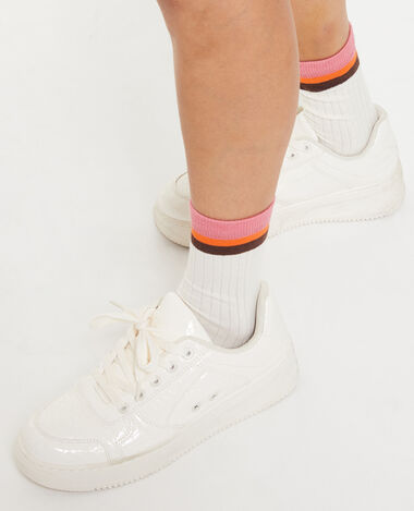 Paire de chaussettes en côtes plates écru - Pimkie