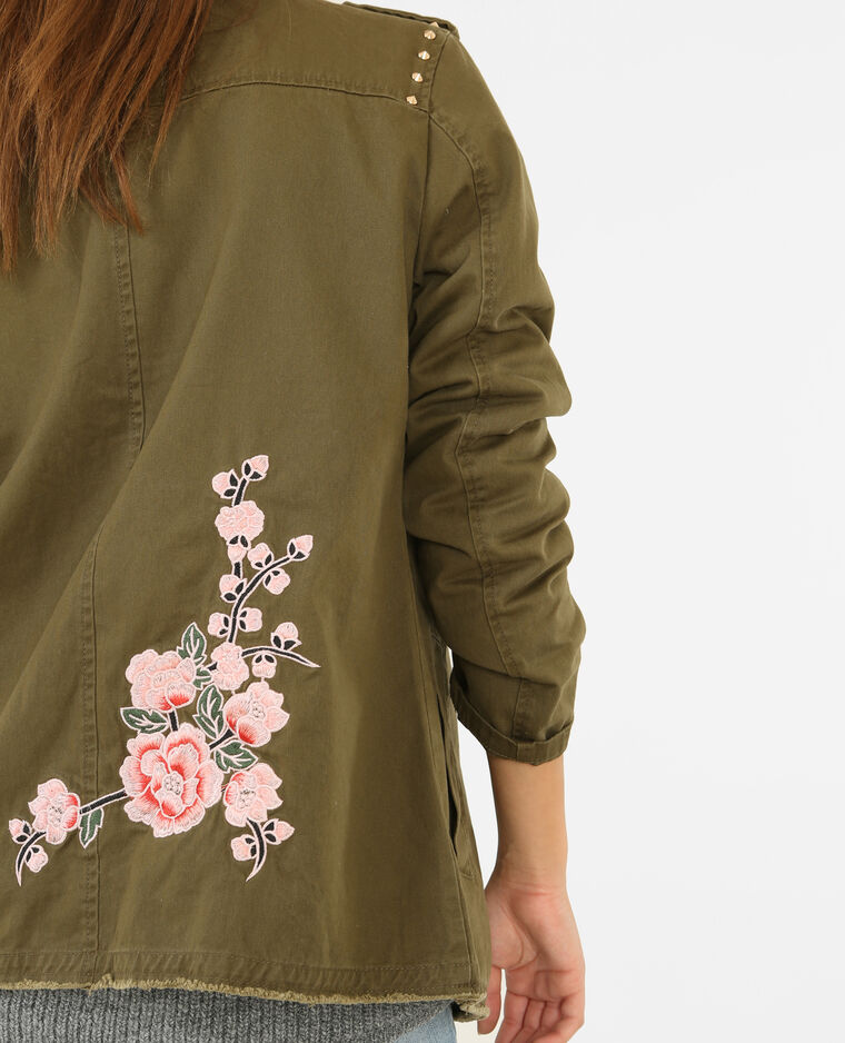 Veste brodée vert kaki - Pimkie
