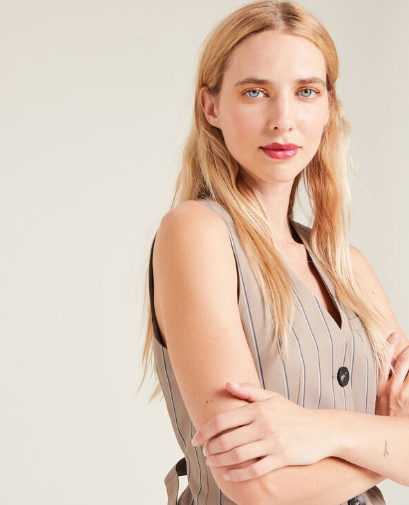 Gilet sans manches boutonné écru - Pimkie