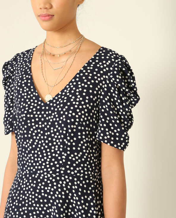 Robe fluide imprimée bleu marine - Pimkie