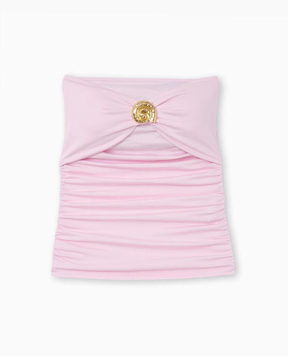Top bustier avec détail coquillage rose - Pimkie