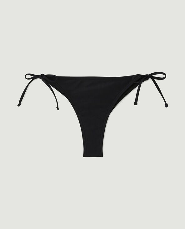 Bas de maillot tanga avec nouettes noir - Pimkie