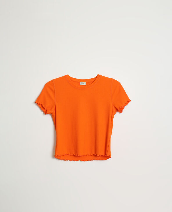 T-shirt roulotté orange - Pimkie
