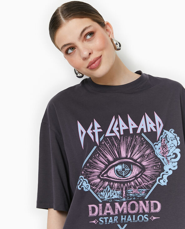 T-shirt oversize DEF LEPPARD gris foncé - Pimkie