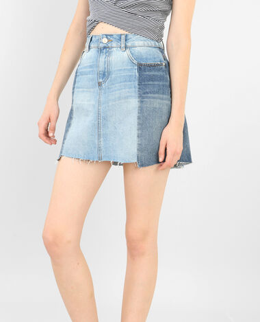 Mini jupe bicolore bleu - Pimkie