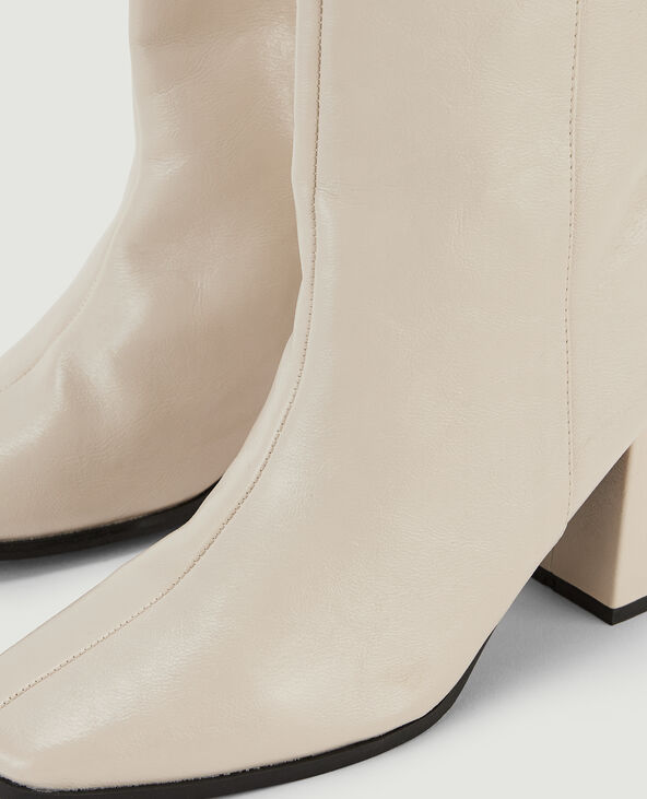 Boots à talons bouts carrés blanc - Pimkie