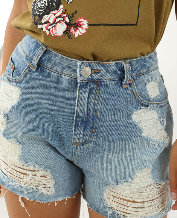 Short en jean taille haute bleu - Pimkie