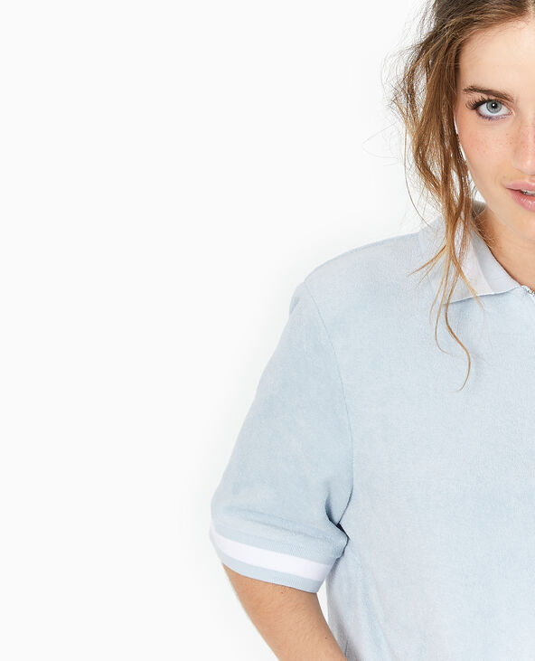 Polo en tissu éponge bleu - Pimkie