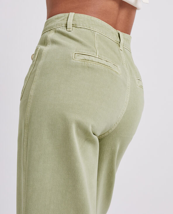 Jean wide taille haute vert de gris - Pimkie