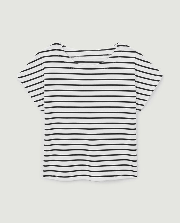 T-shirt ample rayé avec grandes emmanchures blanc - Pimkie