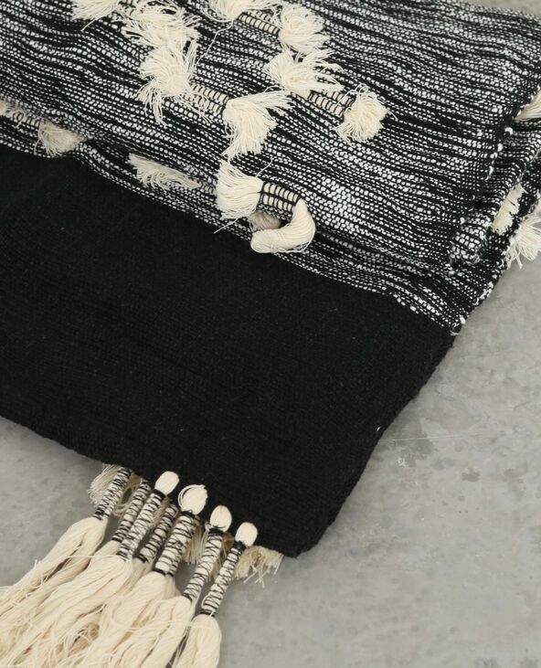 Plaid à pompons noir - Pimkie