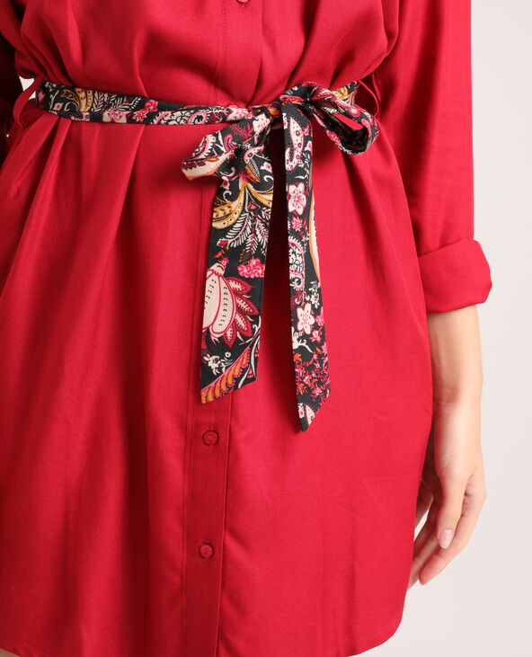 Robe chemise nouée rouge - Pimkie